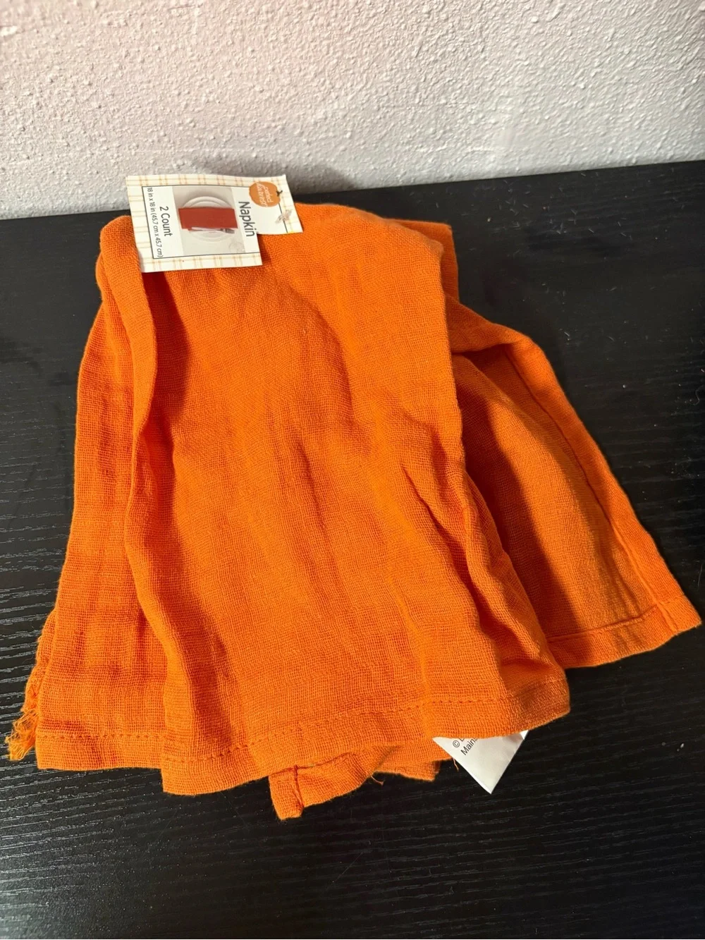 Perfect Harvest Orange Cotton Napkins Set of 2 Fall Thanksgiving 18x18